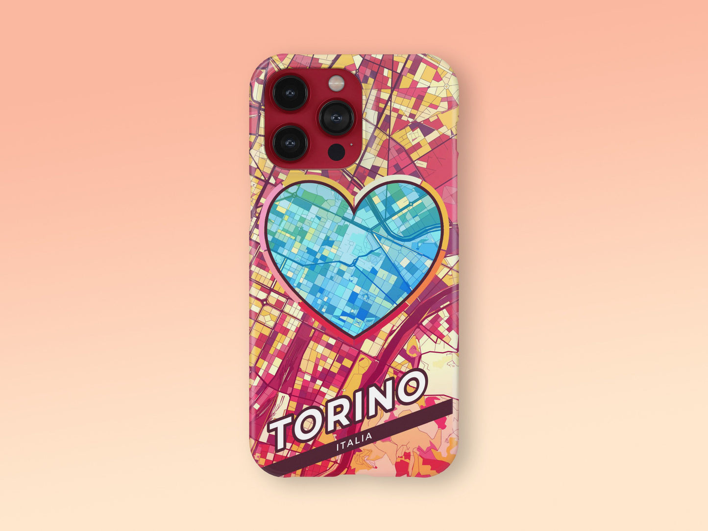 Turin Italy slim phone case with colorful icon 2