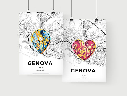 Genoa Italy art print for couples