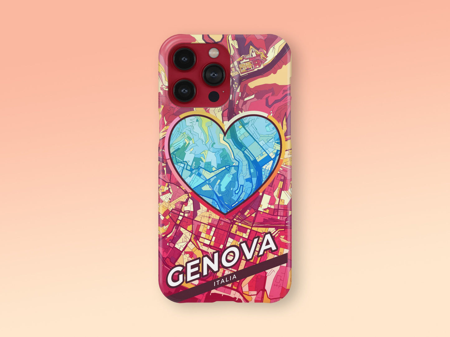 Genoa Italy slim phone case with colorful icon. Birthday, wedding or housewarming gift. Couple match cases. 2