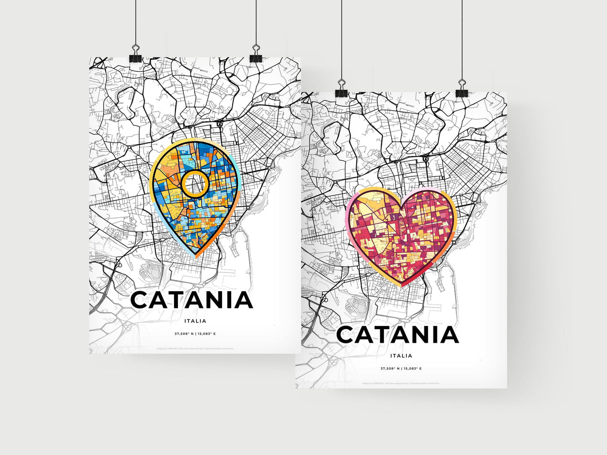 Catania Italy art print for couples