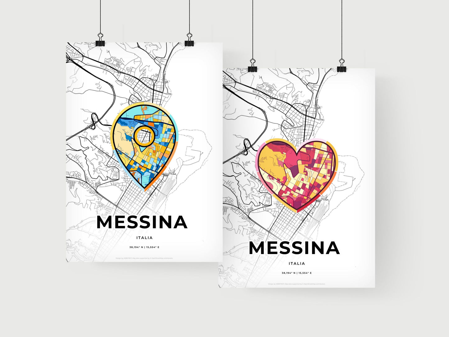Messina Italy art print for couples