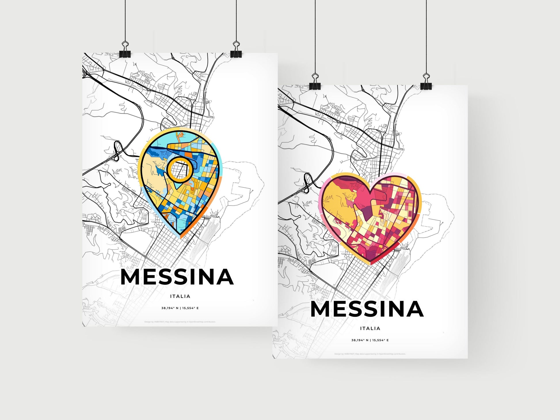 Messina Italy art print for couples