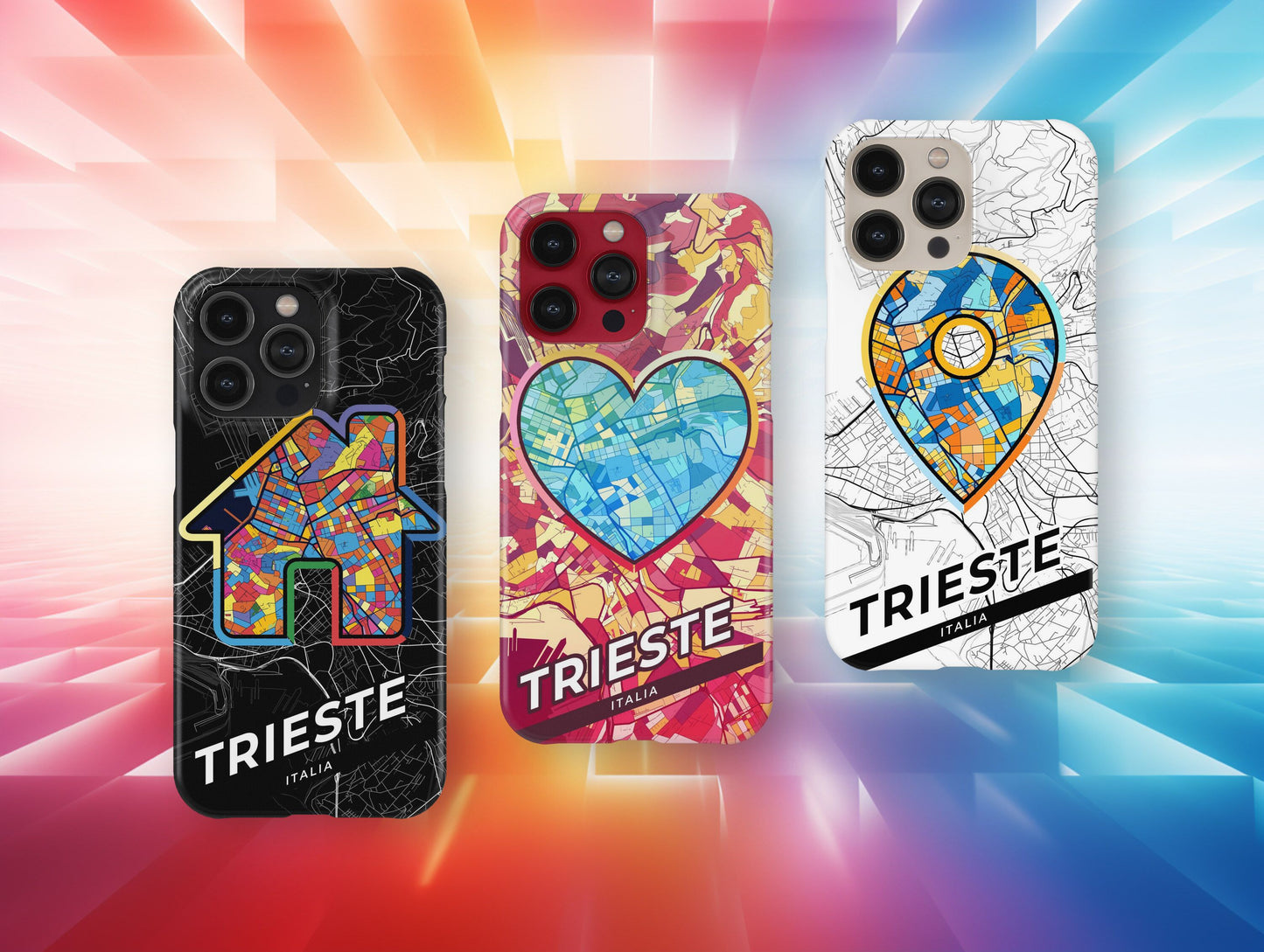 Trieste Italy slim phone case with colorful icon