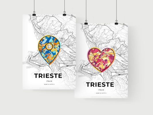 Trieste Italy art print for couples