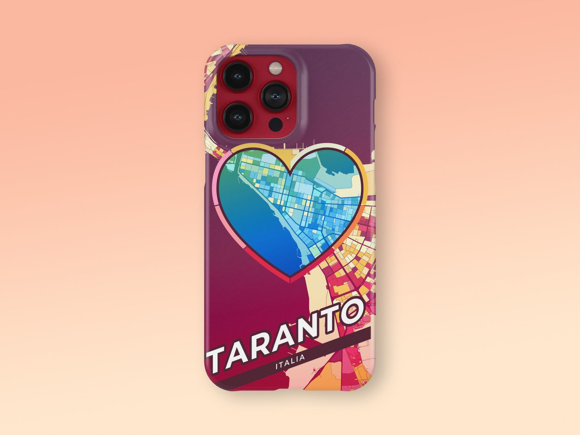Taranto Italy slim phone case with colorful icon 2
