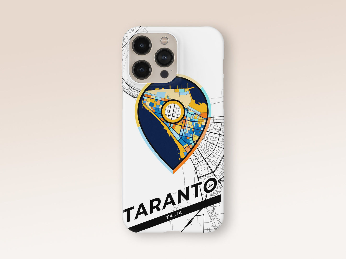 Taranto Italy slim phone case with colorful icon 1