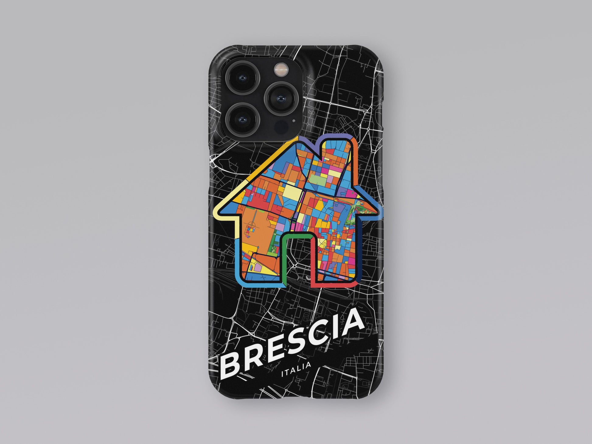 Brescia Italy slim phone case with colorful icon. Birthday, wedding or housewarming gift. Couple match cases. 3
