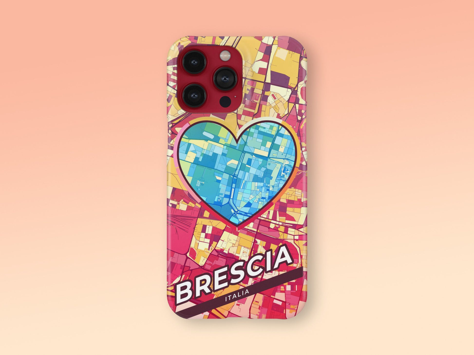 Brescia Italy slim phone case with colorful icon. Birthday, wedding or housewarming gift. Couple match cases. 2