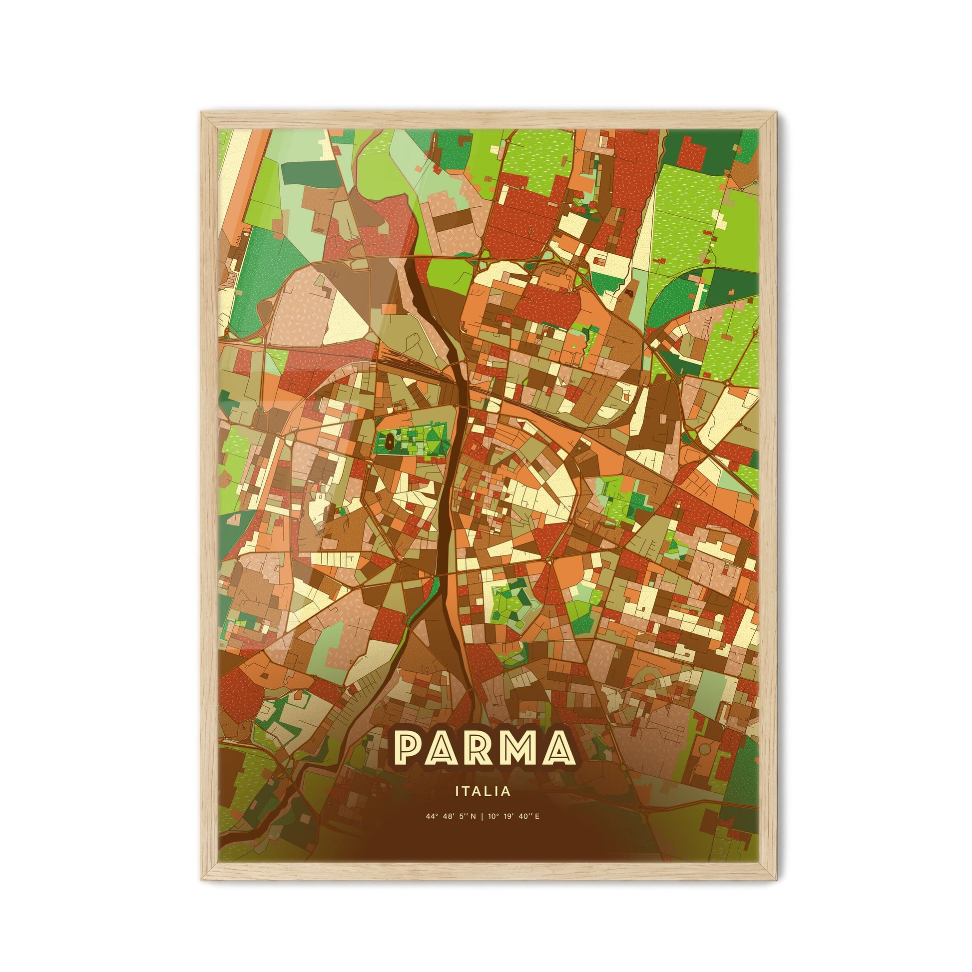 Colorful PARMA ITALY Fine Art Map Farmhouse