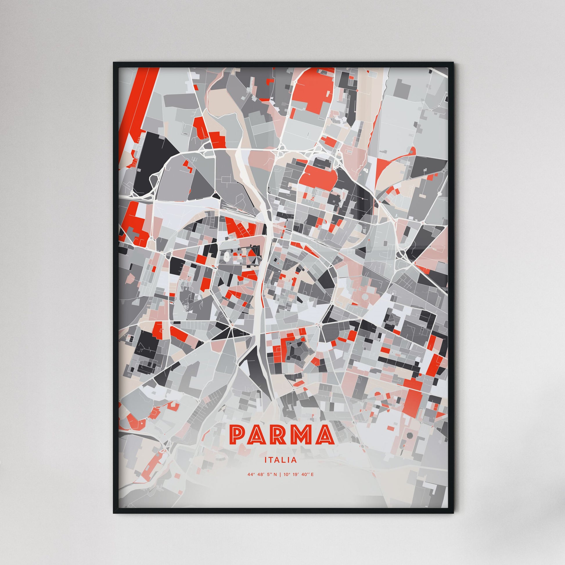 Colorful PARMA ITALY Fine Art Map Modern