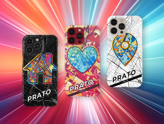 Prato Italy slim phone case with colorful icon. Birthday, wedding or housewarming gift. Couple match cases.