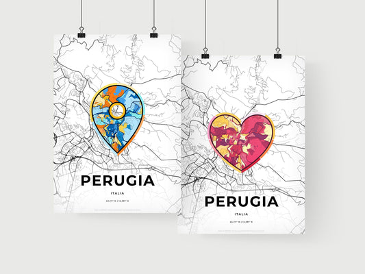 Perugia Italy art print for couples