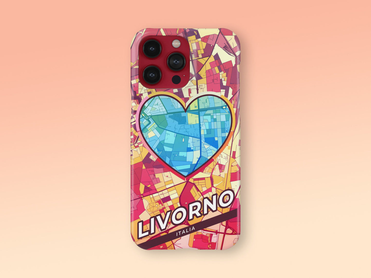 Livorno Italy slim phone case with colorful icon. Birthday, wedding or housewarming gift. Couple match cases. 2