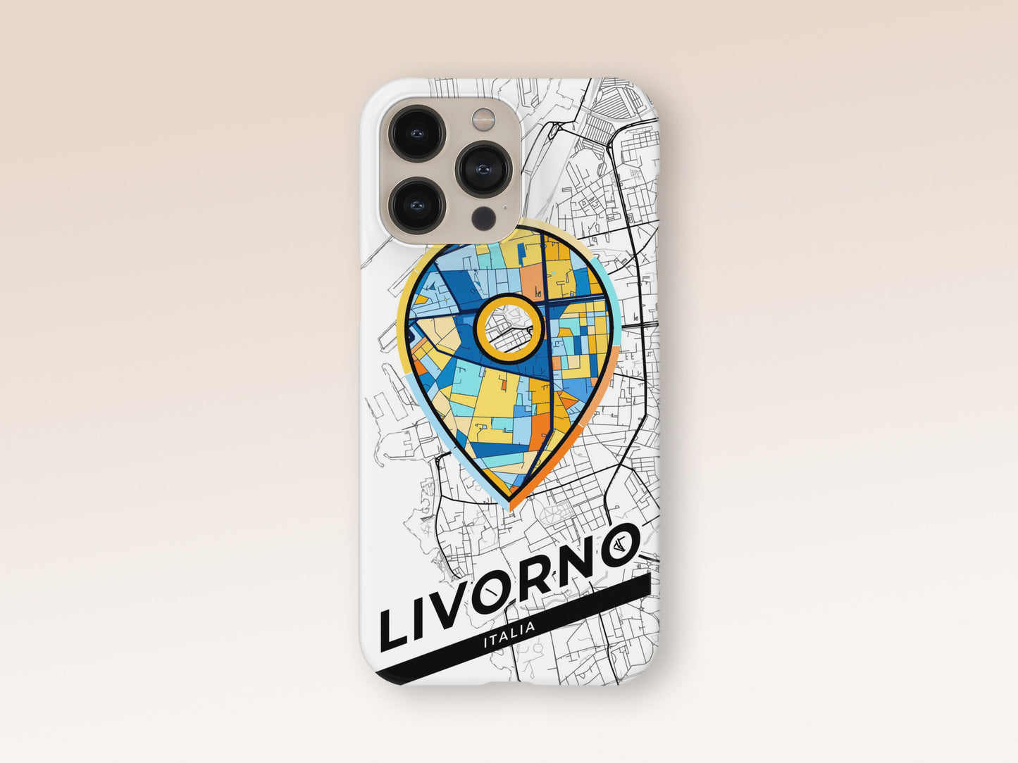 Livorno Italy slim phone case with colorful icon. Birthday, wedding or housewarming gift. Couple match cases. 1