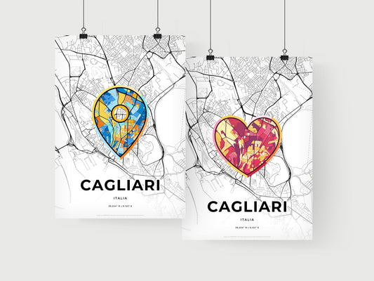 Cagliari Italy art print for couples