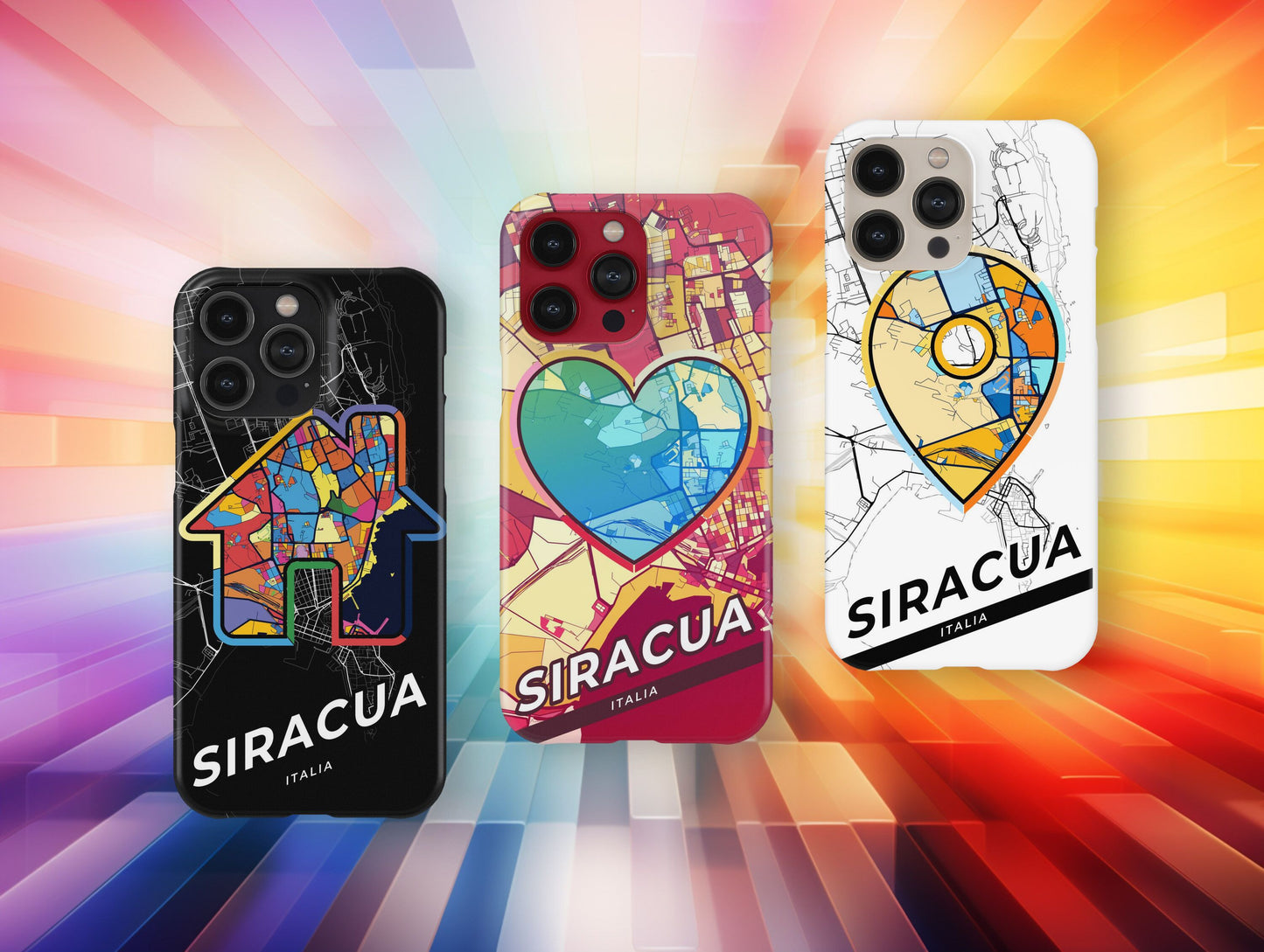 Syracuse Italy slim phone case with colorful icon