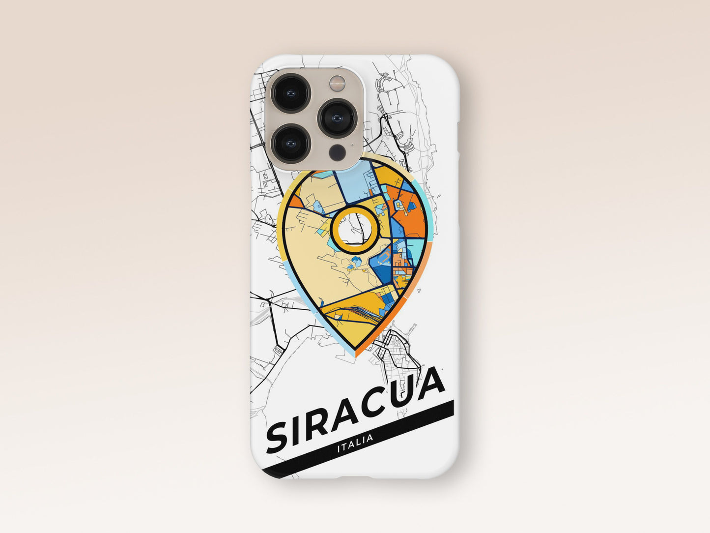 Syracuse Italy slim phone case with colorful icon 1