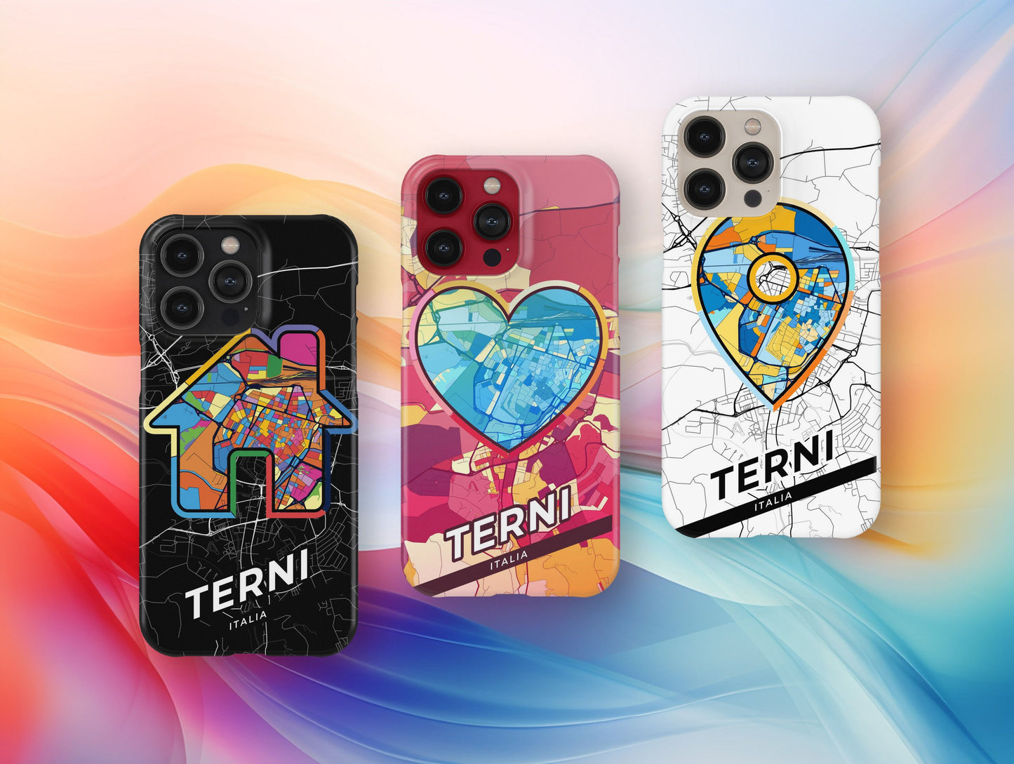 Terni Italy slim phone case with colorful icon