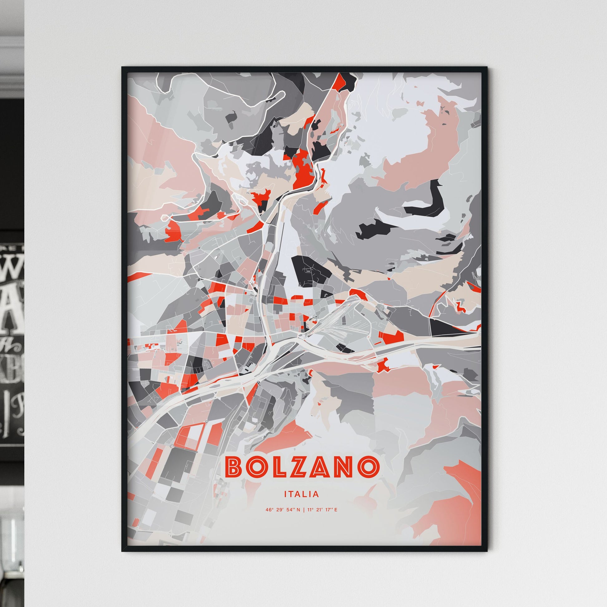 Colorful BOLZANO ITALY Fine Art Map Modern