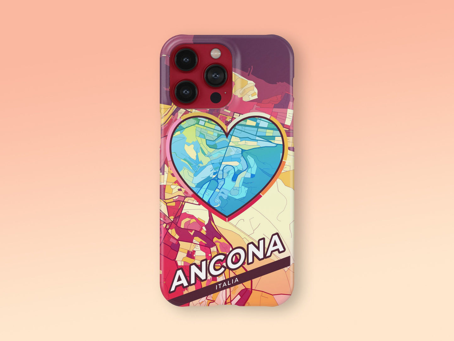 Ancona Italy slim phone case with colorful icon. Birthday, wedding or housewarming gift. Couple match cases. 2