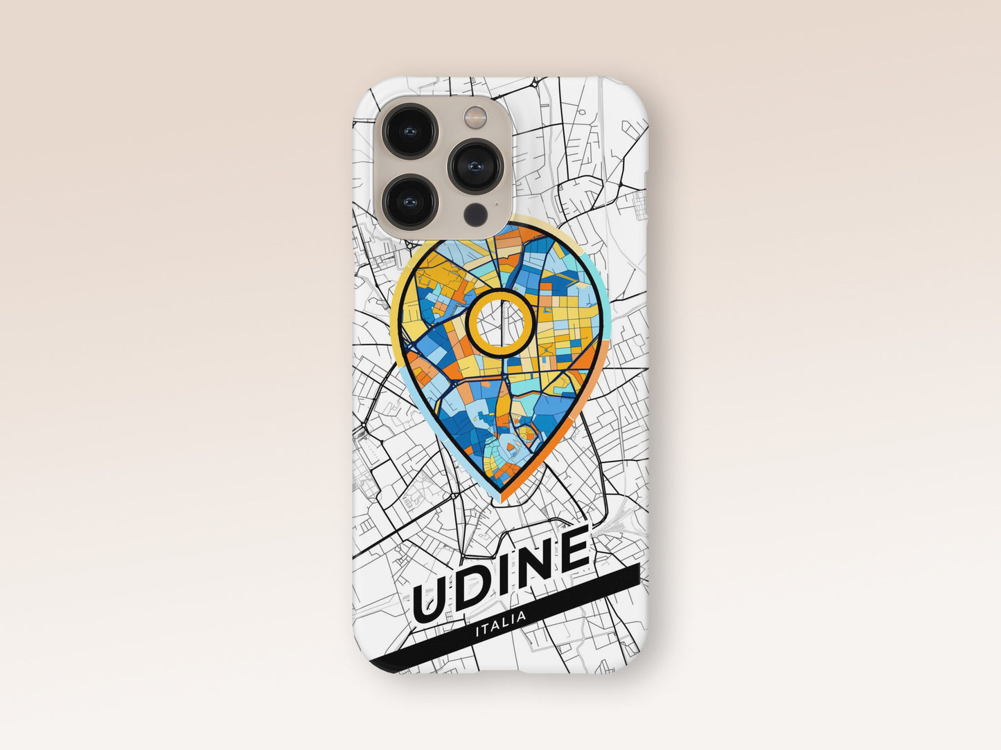Udine Italy slim phone case with colorful icon 1