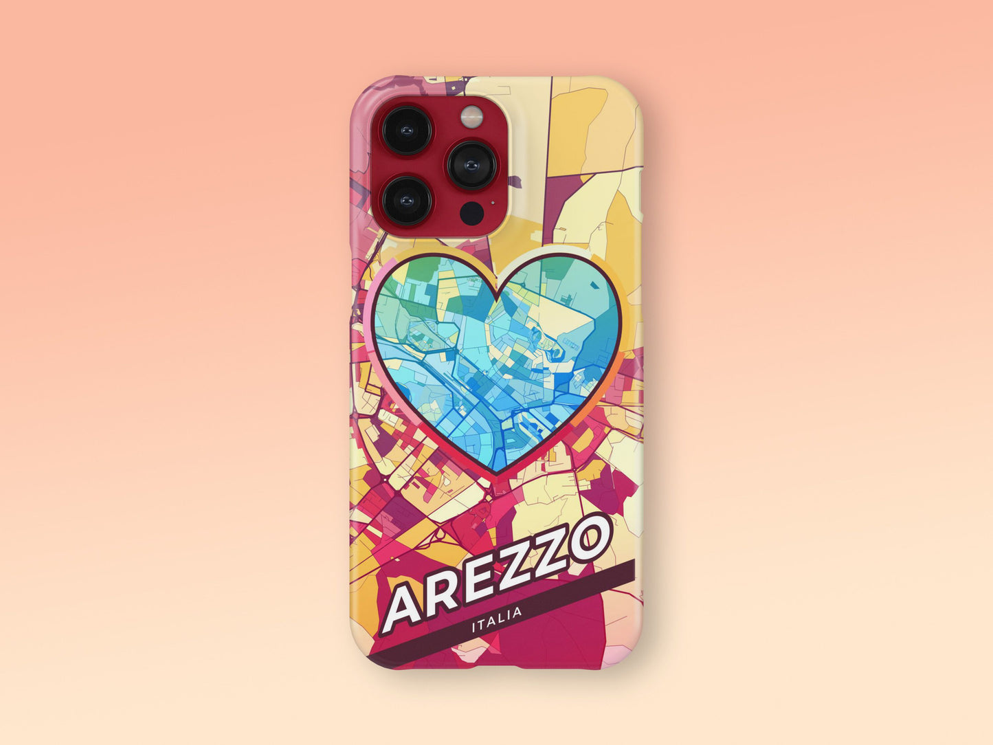Arezzo Italy slim phone case with colorful icon. Birthday, wedding or housewarming gift. Couple match cases. 2