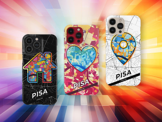 Pisa Italy slim phone case with colorful icon. Birthday, wedding or housewarming gift. Couple match cases.