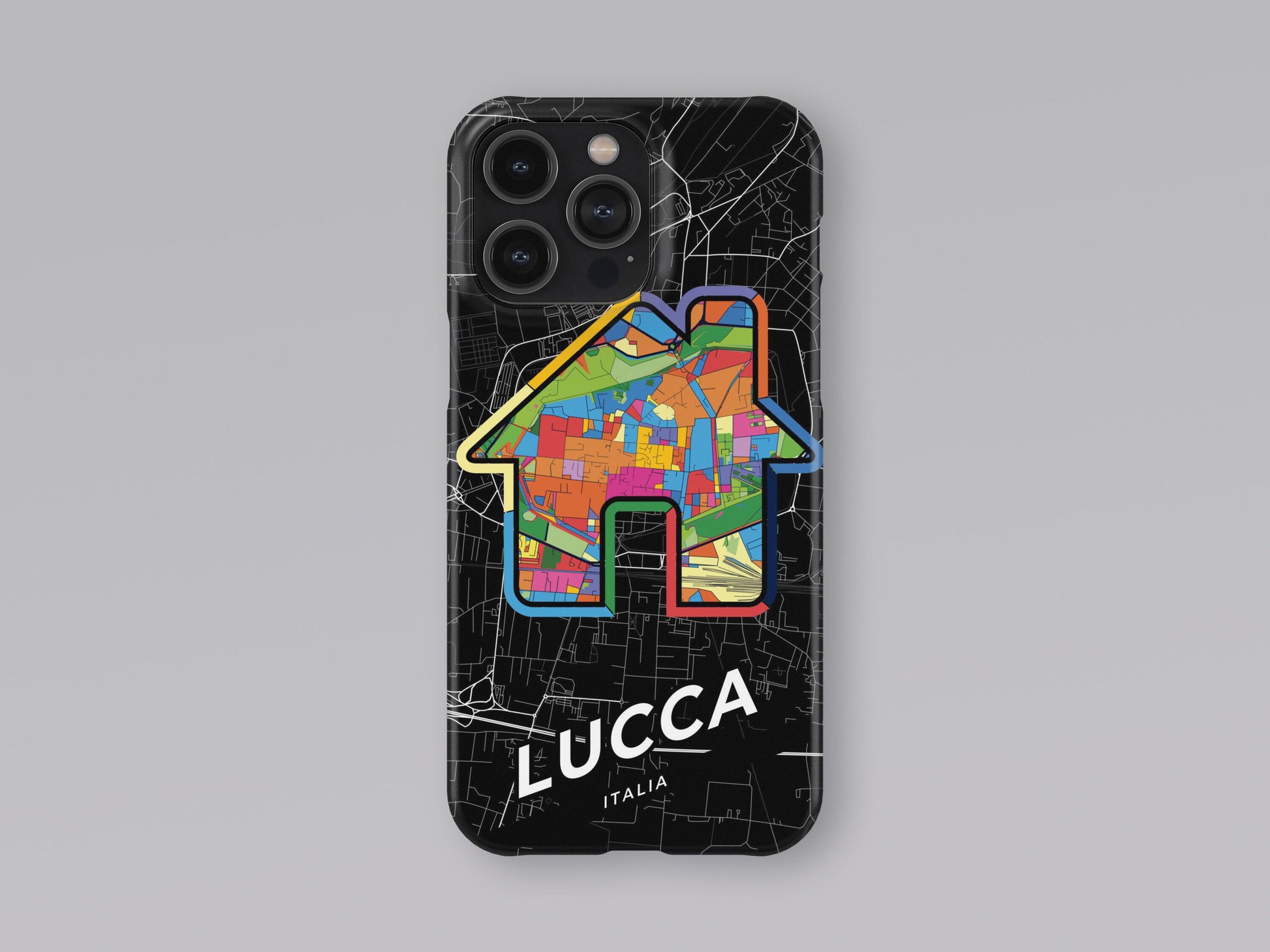 Lucca Italy slim phone case with colorful icon. Birthday, wedding or housewarming gift. Couple match cases. 3