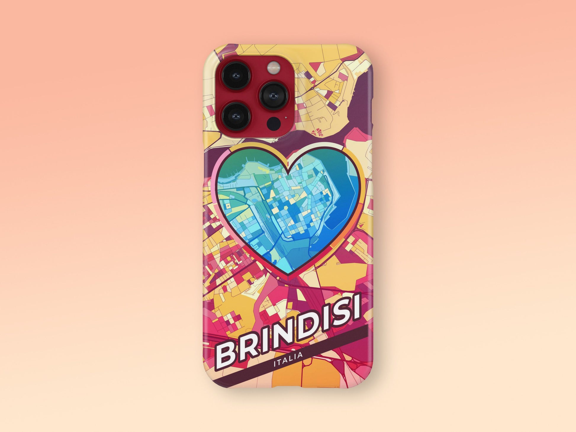 Brindisi Italy slim phone case with colorful icon. Birthday, wedding or housewarming gift. Couple match cases. 2