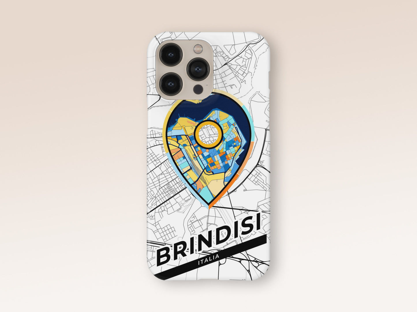 Brindisi Italy slim phone case with colorful icon. Birthday, wedding or housewarming gift. Couple match cases. 1