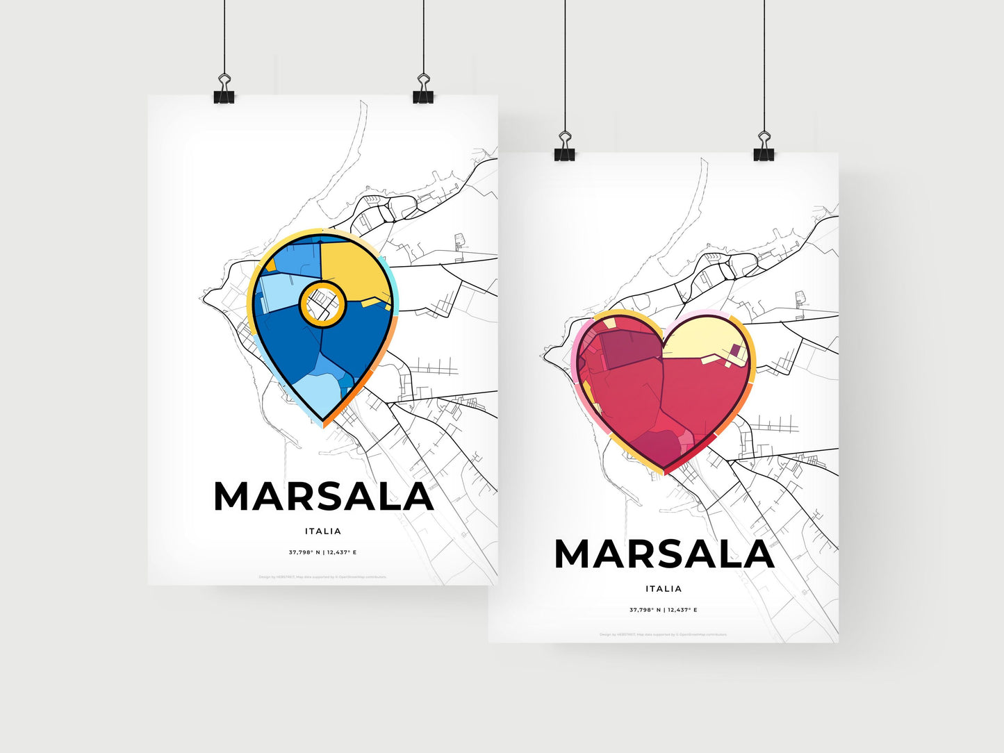 Marsala Italy art print for couples