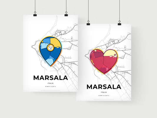 Marsala Italy art print for couples