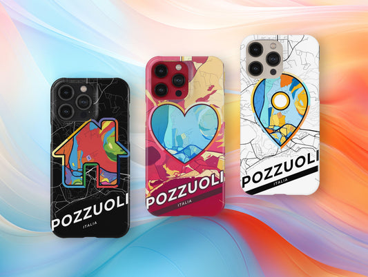 Pozzuoli Italy slim phone case with colorful icon. Birthday, wedding or housewarming gift. Couple match cases.