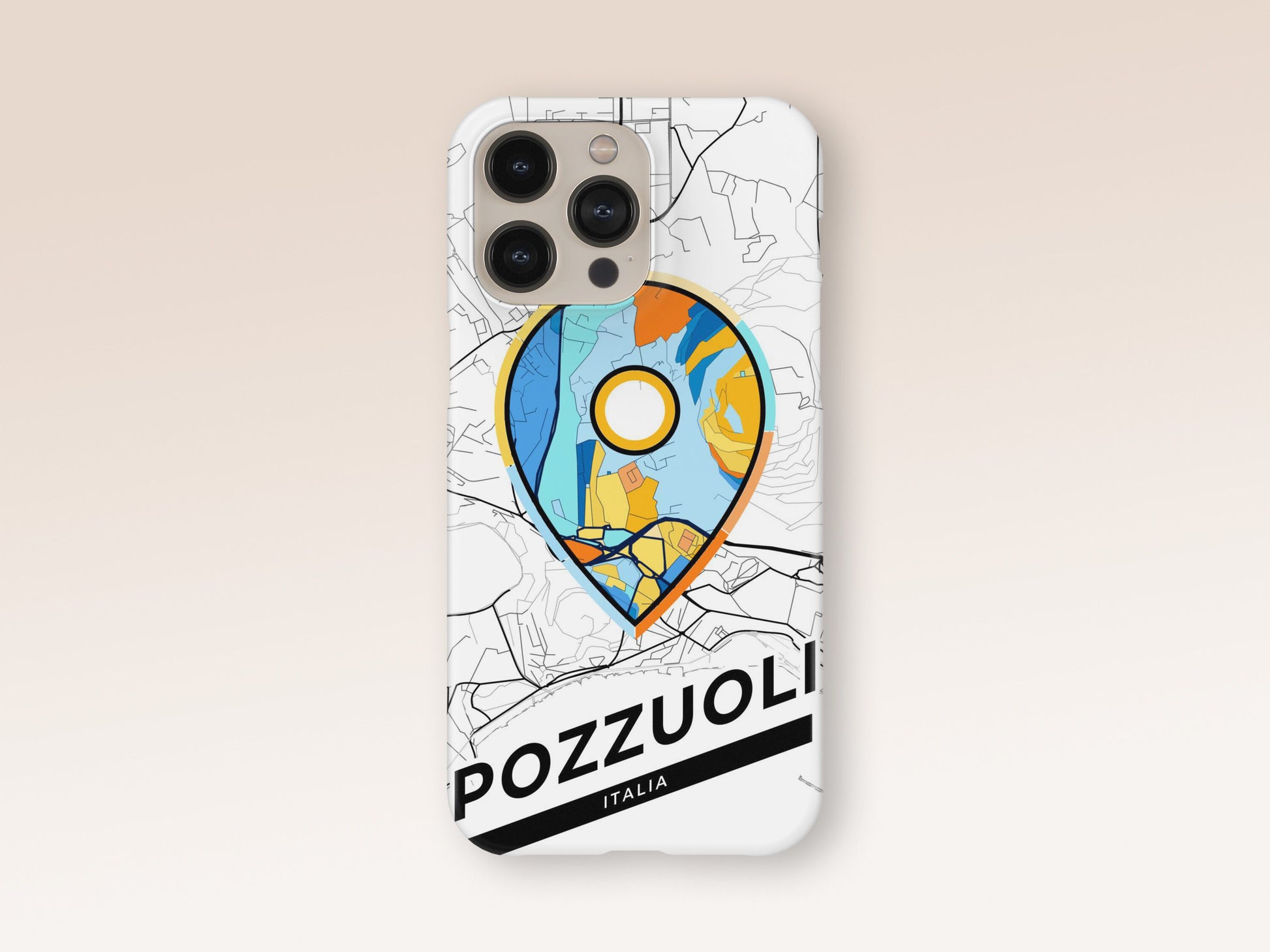 Pozzuoli Italy slim phone case with colorful icon. Birthday, wedding or housewarming gift. Couple match cases. 1