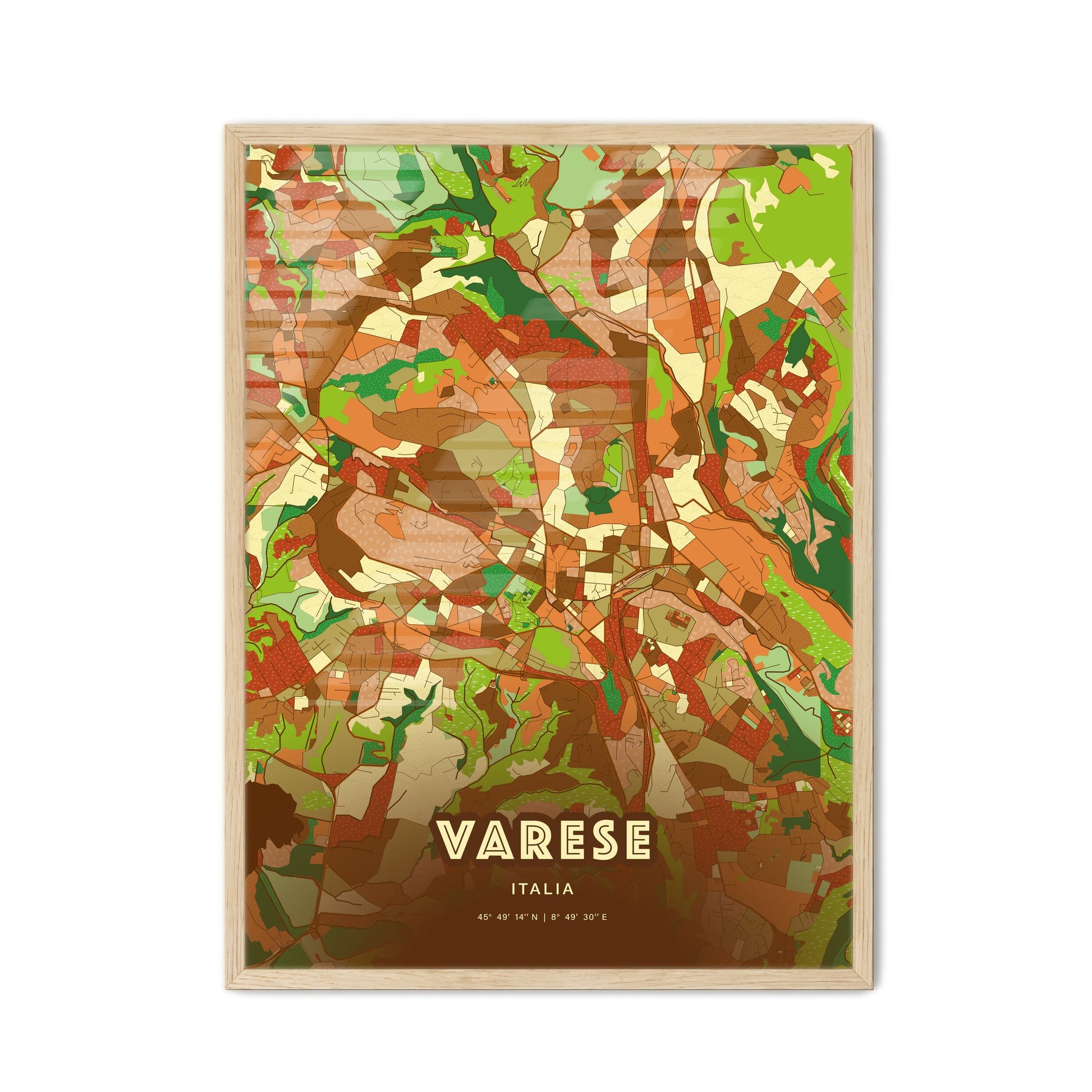 Colorful VARESE ITALY Fine Art Map Farmhouse