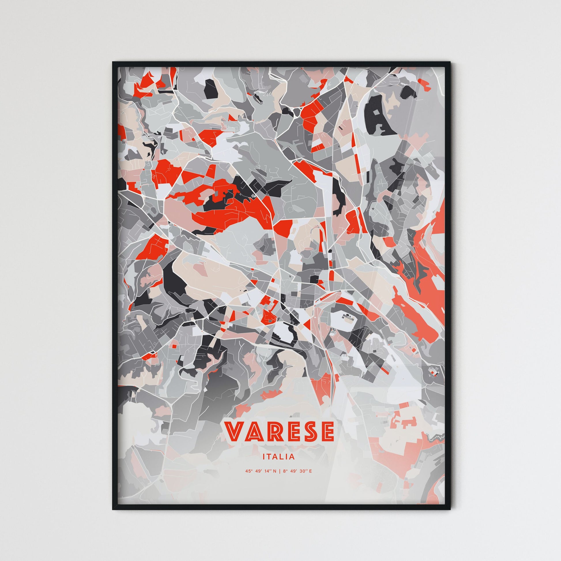 Colorful VARESE ITALY Fine Art Map Modern