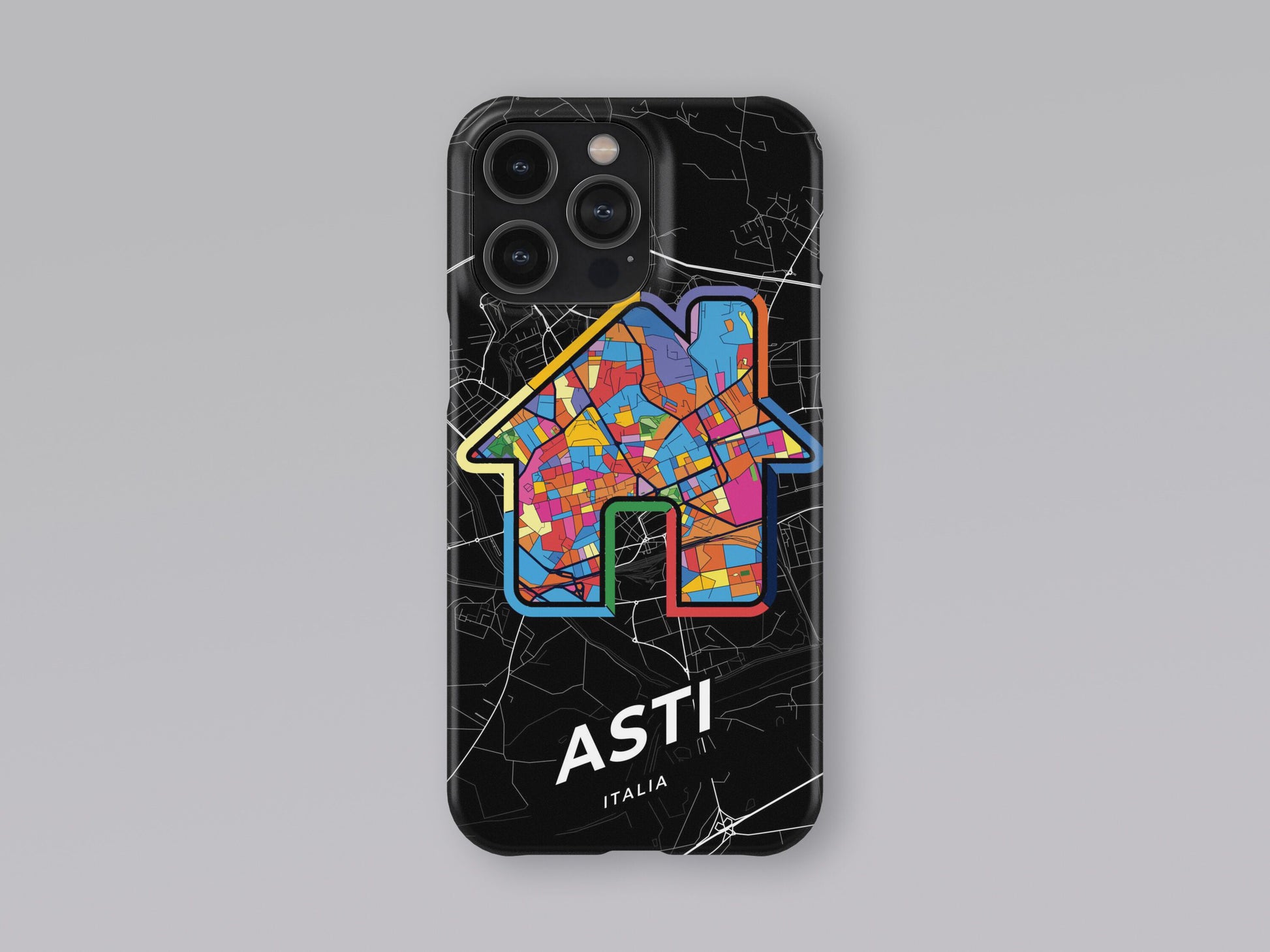 Asti Italy slim phone case with colorful icon. Birthday, wedding or housewarming gift. Couple match cases. 3