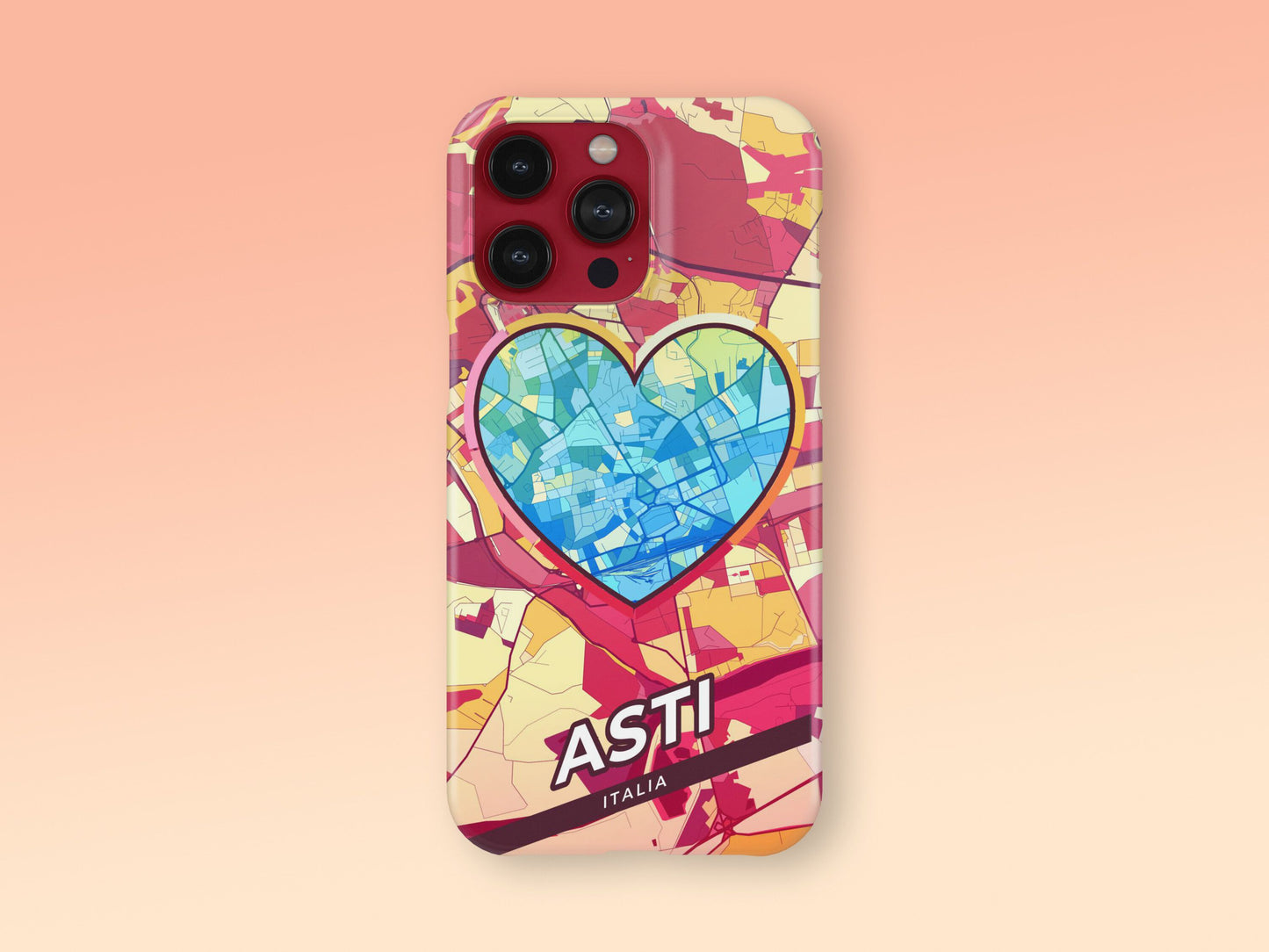 Asti Italy slim phone case with colorful icon. Birthday, wedding or housewarming gift. Couple match cases. 2