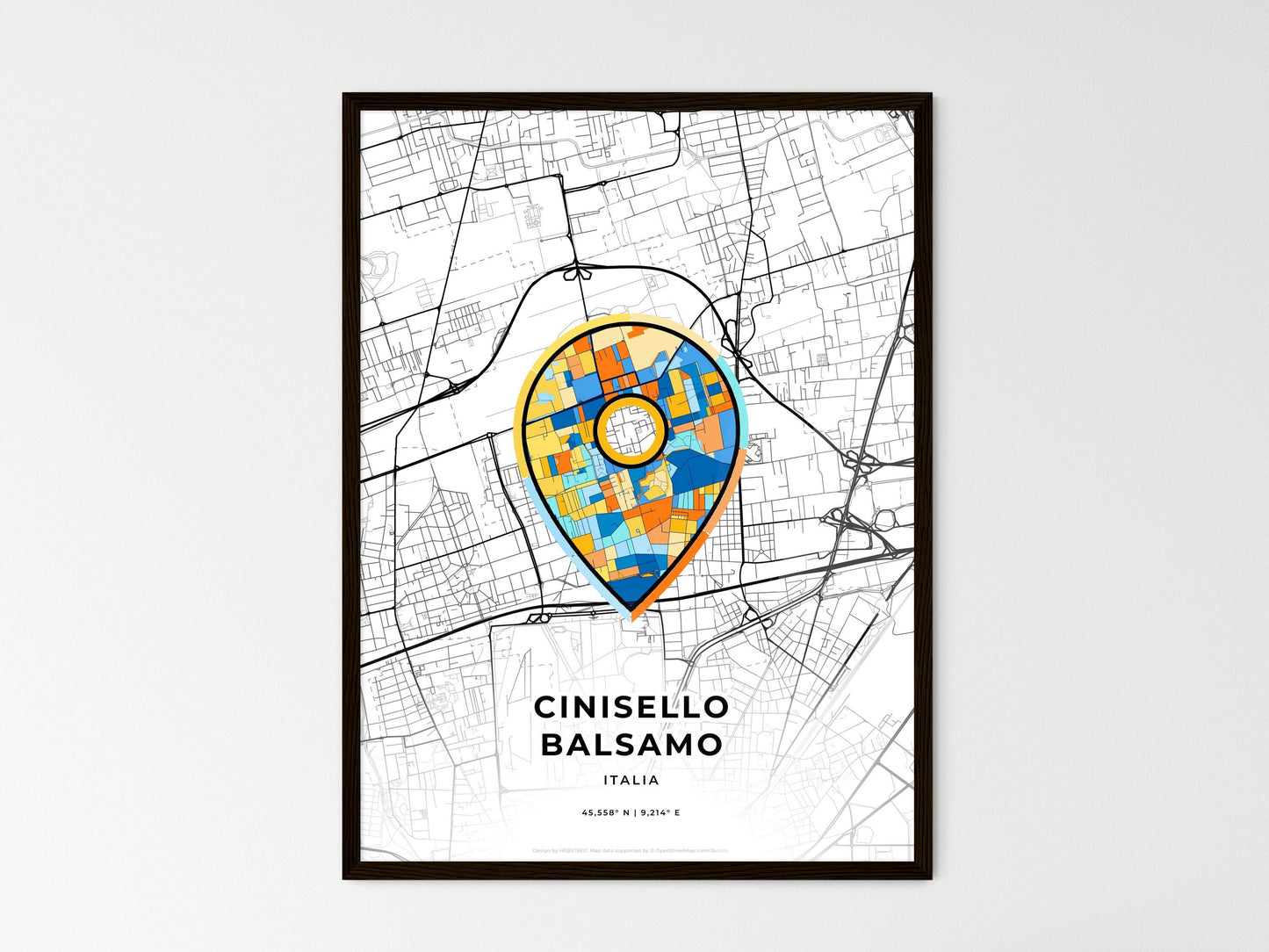Cinisello Balsamo Italy wedding art map with pointer icon