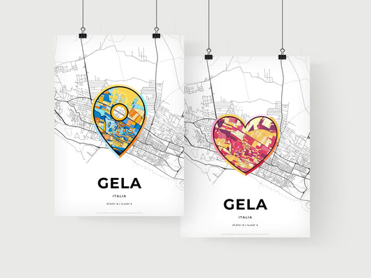 Gela Italy art print for couples