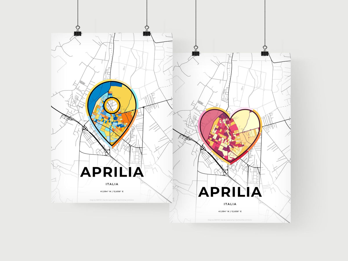 Aprilia Italy art print for couples