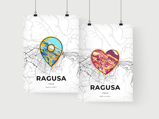 Ragusa Italy art print for couples
