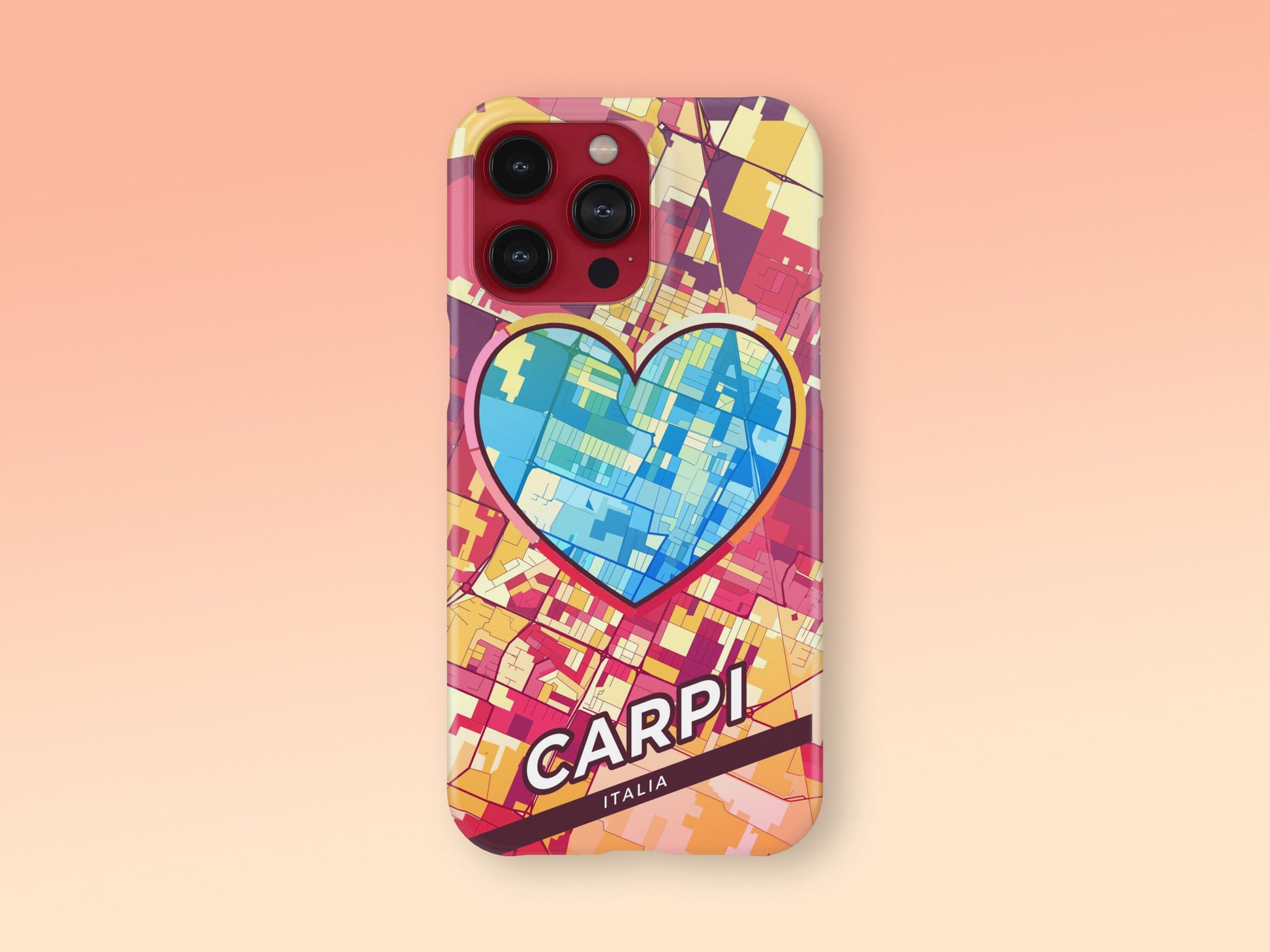 Carpi Italy slim phone case with colorful icon. Birthday, wedding or housewarming gift. Couple match cases. 2