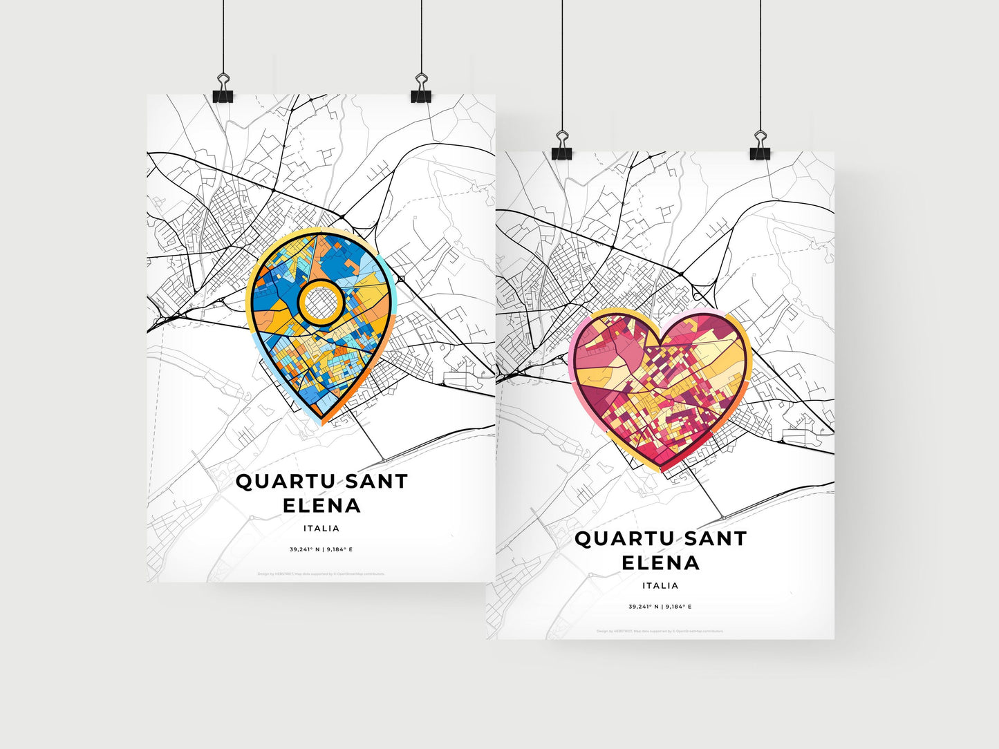 Quartu Sant Elena Italy art print for couples
