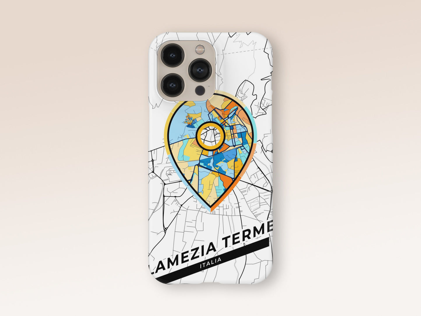 Lamezia Terme Italy slim phone case with colorful icon. Birthday, wedding or housewarming gift. Couple match cases. 1