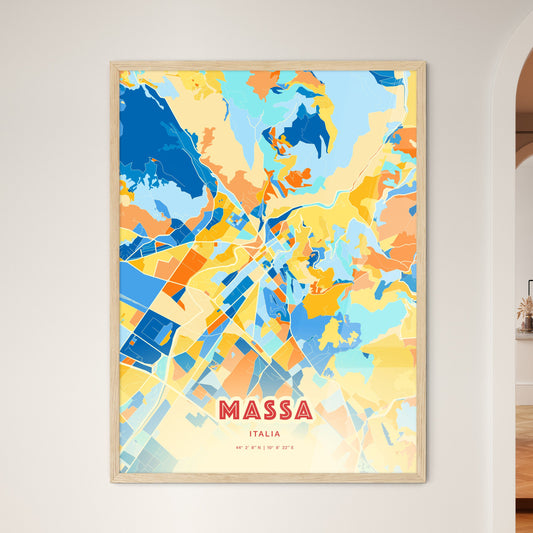 Colorful Massa Italy Fine Art Map Blue Orange