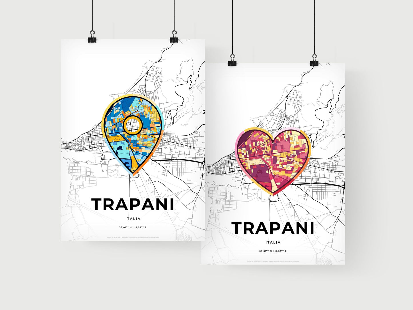 Trapani Italy art print for couples