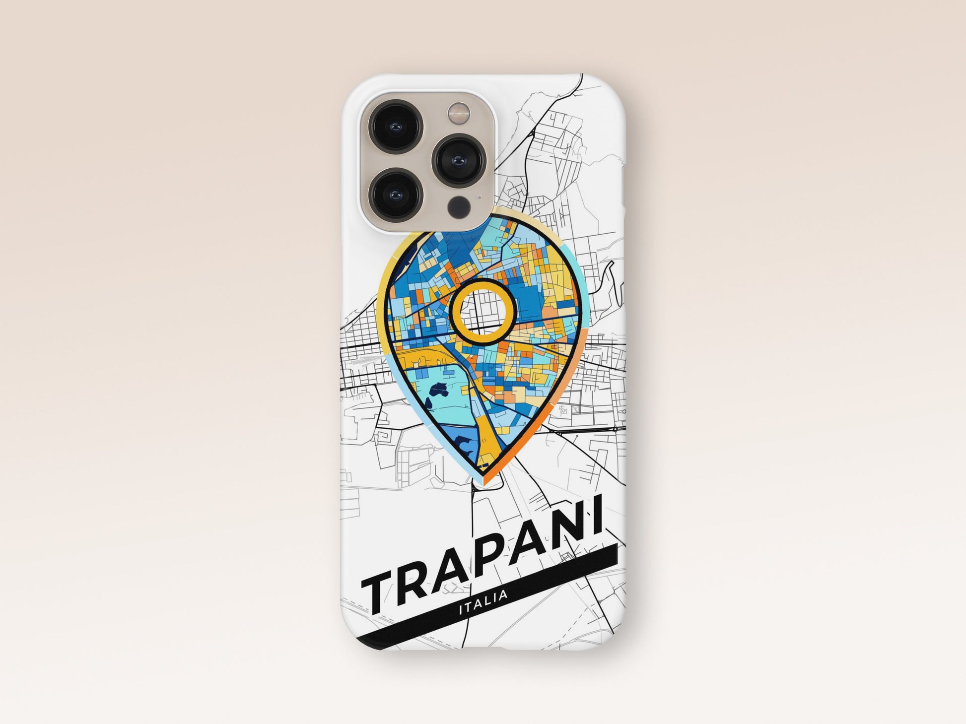 Trapani Italy slim phone case with colorful icon 1