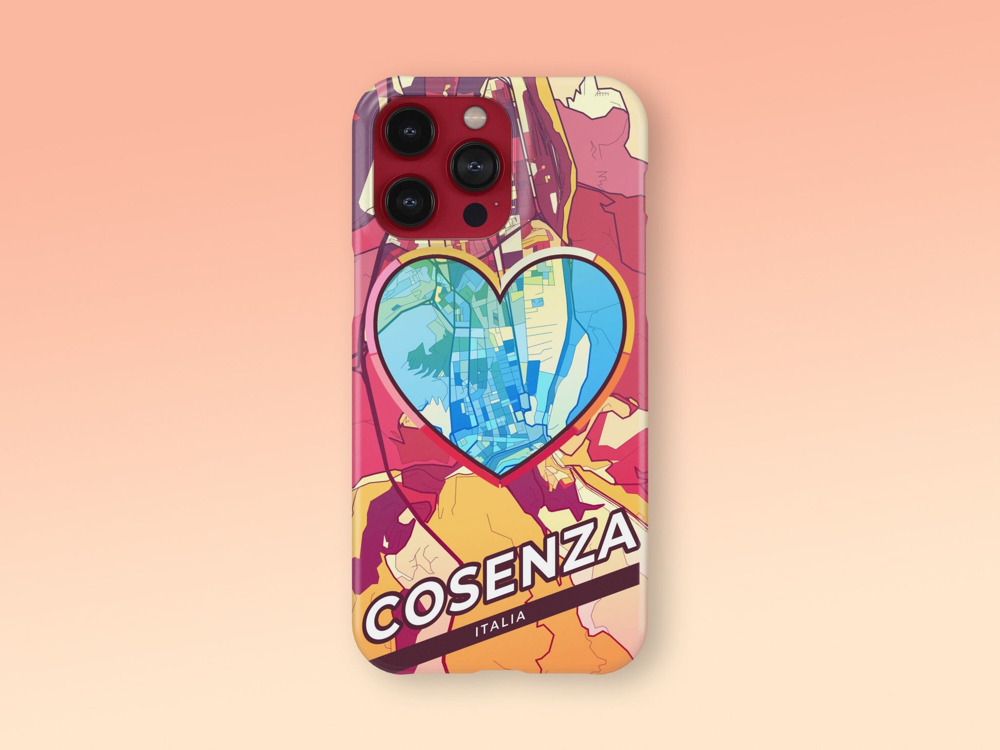 Cosenza Italy slim phone case with colorful icon. Birthday, wedding or housewarming gift. Couple match cases. 2