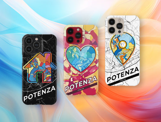 Potenza Italy slim phone case with colorful icon. Birthday, wedding or housewarming gift. Couple match cases.